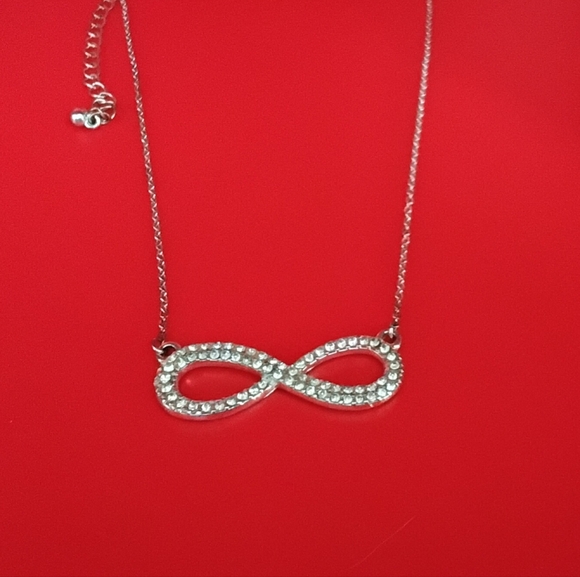 Infinity Rhinestone Necklace - Picture 3 of 4